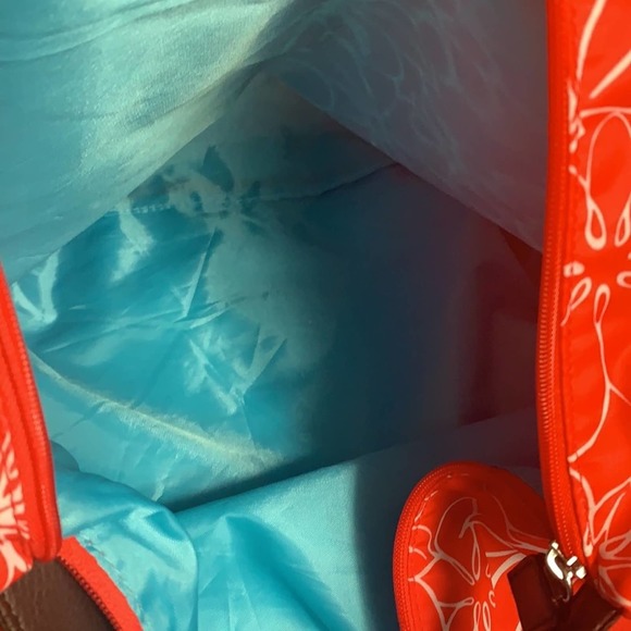 NEIMAN MARCUS 19x16.5 PINK WHITE FLORAL TROPICAL ZIPPER HOBO SHOULDER TOTE BAG - Picture 4 of 9